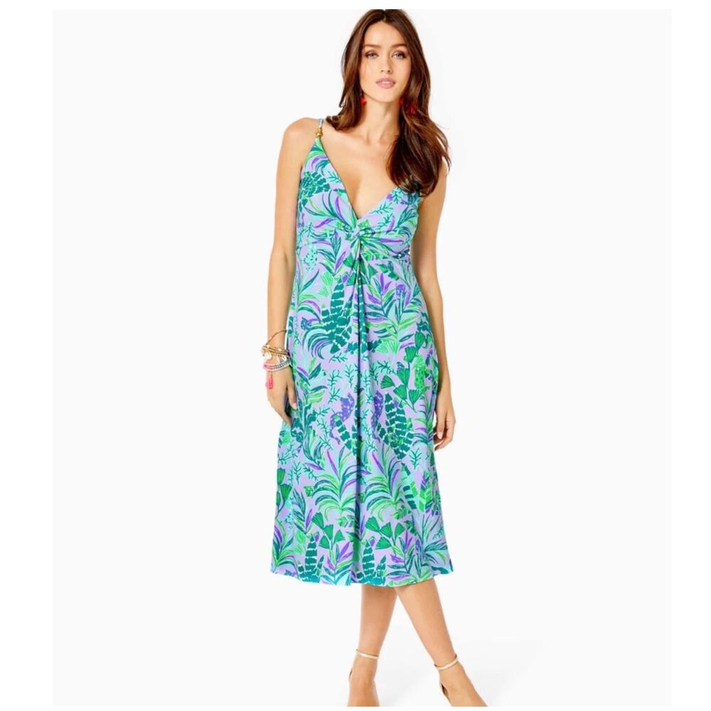 Lilly Pulitzer Women's Spaghetti Quaid Midi Dress Sleeveless Size 2 NWOT